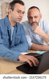 Male Gay Couple Looking At Laptop Together