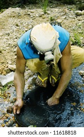 Male Gold Panner In The Philippines