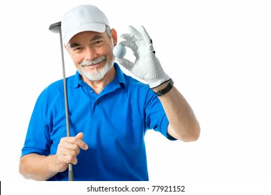 Male golfer isolated on a white background - Powered by Shutterstock