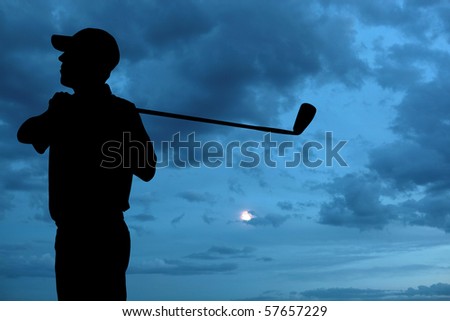 Similar – Image, Stock Photo golfing the sun Joy Sports