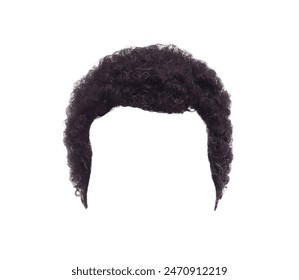 Male hairstyle with black hair isolated on white