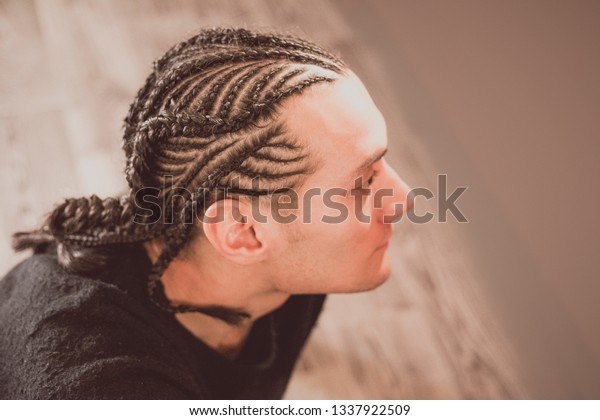 Male Hairstyle Closeup Braids Hair Braided Stock Photo Edit