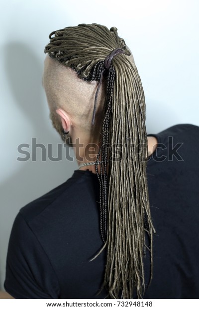 Male Hairstyles Dreadlocks Closeup On White Stock Photo