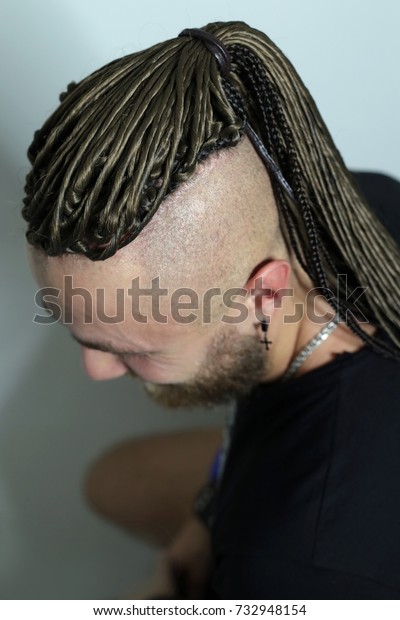 Male Hairstyles Dreadlocks Closeup On White Stock Photo