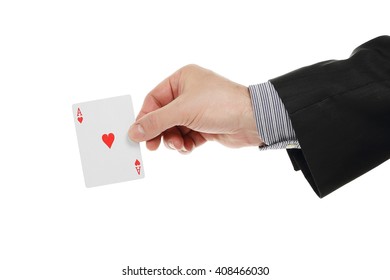 Male Hand Ace Card Isolated On Stock Photo 408466030 | Shutterstock