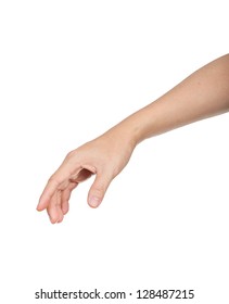 male hand and arm reaching for something
