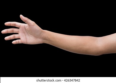 Male Hand And Arm Reaching For Something