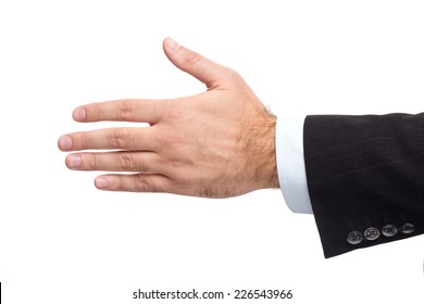 Male Hand In A Business Suit Giving Hand 