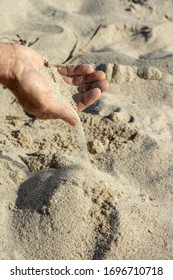 Male Hand Dropping Sand - Concept Freedom, Let Go Let Go Something Leaking Passing Time