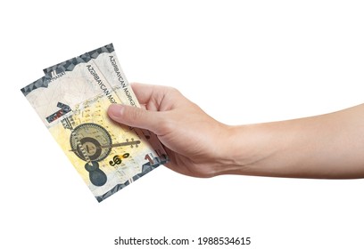 Male Hand Holding Azerbaijani Manat