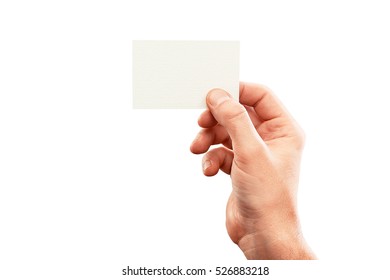 Male hand holding business card. - Shutterstock ID 526883218