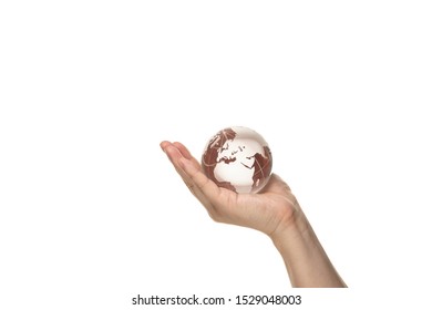 Male Hand Holding A Glass Globe