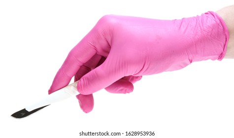 Male Hand Holding Scalpel Isolated On Stock Photo 1628953936 | Shutterstock