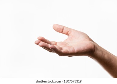 male hand open in a begging attitude