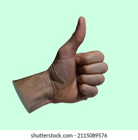 Male hand silhouette, thumbs up, on a green screen. - Powered by Shutterstock