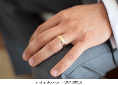 Male Hand With Wedding Band