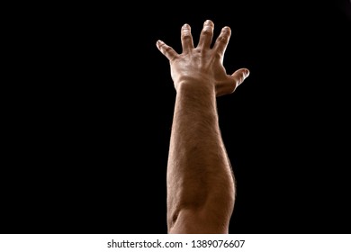 Male hands closeup isolated on black background - Powered by Shutterstock