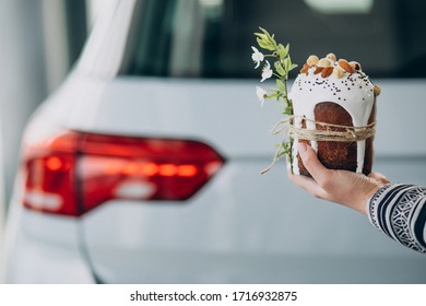 Male Hands Holding Easter Paska