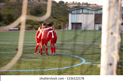 Male High School Soccer Players Having Team Talk