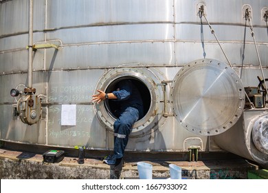 Male Into The Manhole  Tank Stainless Chemical Area Confined Space Safety Blower Fresh Air