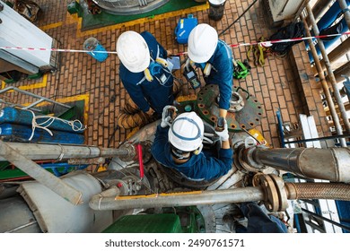 Male into work inspection process chemical into chemical stainless tank confined space
