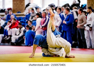 Male Judoka Fight Judo Competition