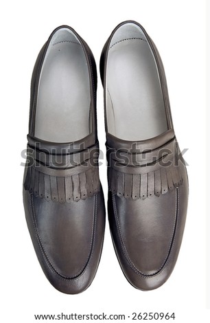 Male leather shoes isolated in white