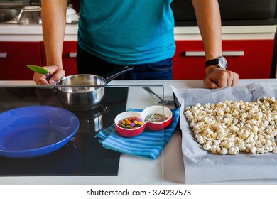Male Making Sweet Popcorn