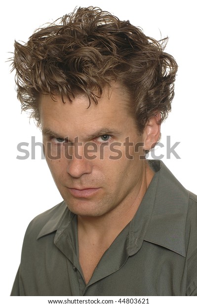 Male model with crazy and messy hair