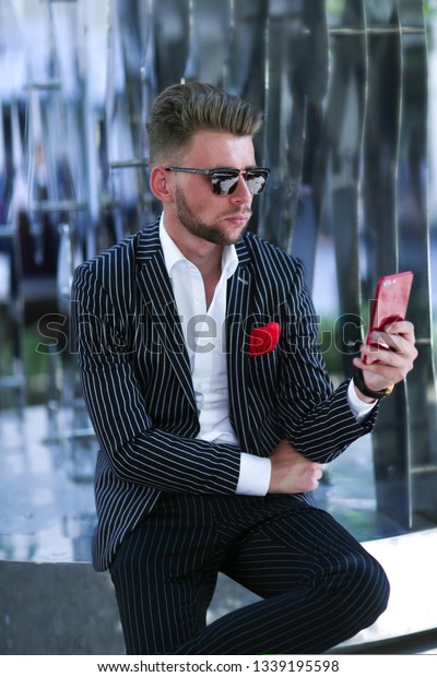 Male, model, man, model, guy, sexy, mobile,\
smartphone, glasses, businessman, business man, nice, smiley,\
brutal, street