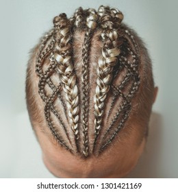 Male Mohawk Pigtails Cornrows Head