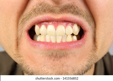 Male Mouth, Tooth Grin, Clenched Teeth