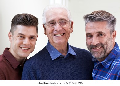 Male Multi Generation Portrait At Home