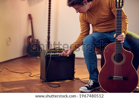 Similar – Image, Stock Photo Strings of a guitar