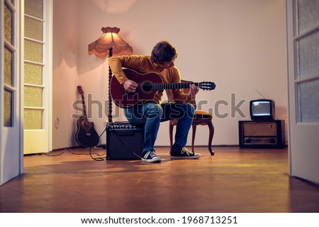 Similar – Image, Stock Photo Strings of a guitar