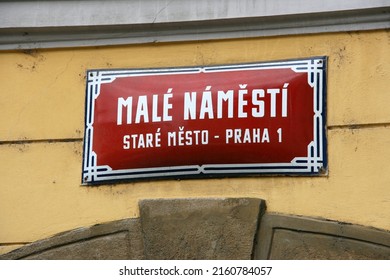Male Namesti square in Stare Mesto district (Old Town). Prague Old Town, Czechia.