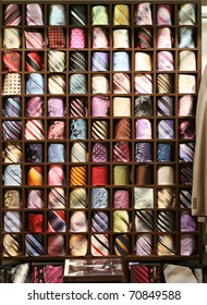 Male Neck Ties In A Modern Fashion Store