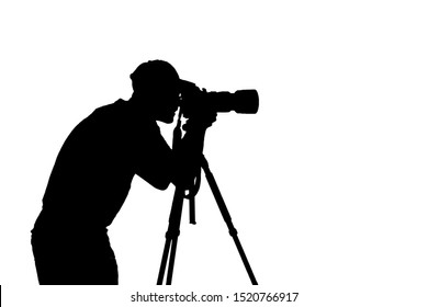 Cameraman_at_side_silhouettes_work Images, Stock Photos & Vectors ...