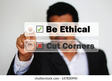 Male Professional Choosing To Be Ethical Instead Of Cutting Corners