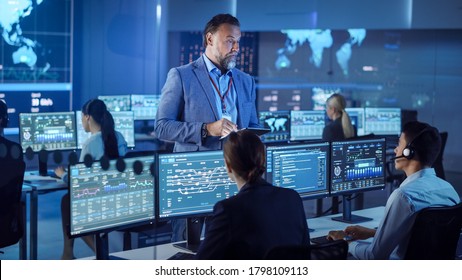 Professional Engineers Working System Control Center Stock Photo (Edit ...