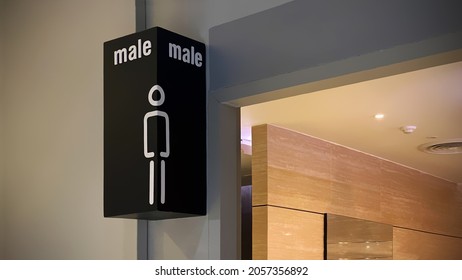 Male Public Toilet At Entrance Of Restroom