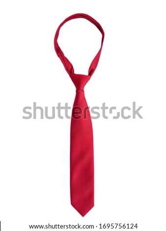 male red tie isolated on white background