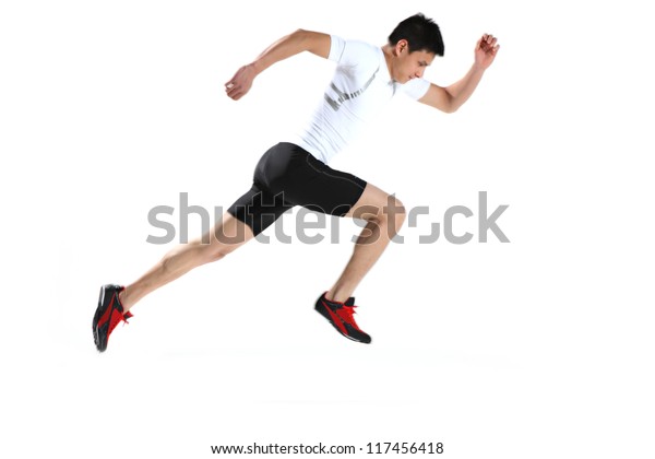 Male Runner Starting Blocks Stock Photo (Edit Now) 117456418