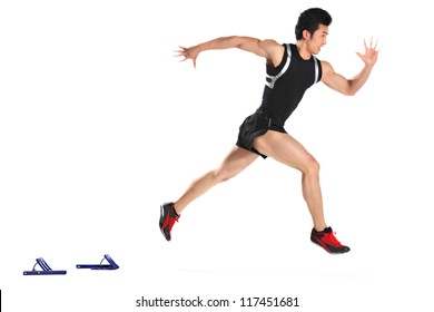 Male Runner Starting Blocks Closeup Stock Photo 117451765 | Shutterstock