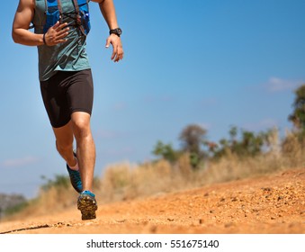 Male Runner of Trail. He was running fast - Powered by Shutterstock