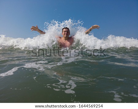 Similar – Image, Stock Photo breakwater Lifestyle Joy