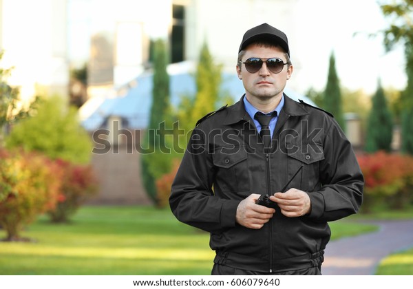 Male Security Guard Park Stock Photo (Edit Now) 606079640