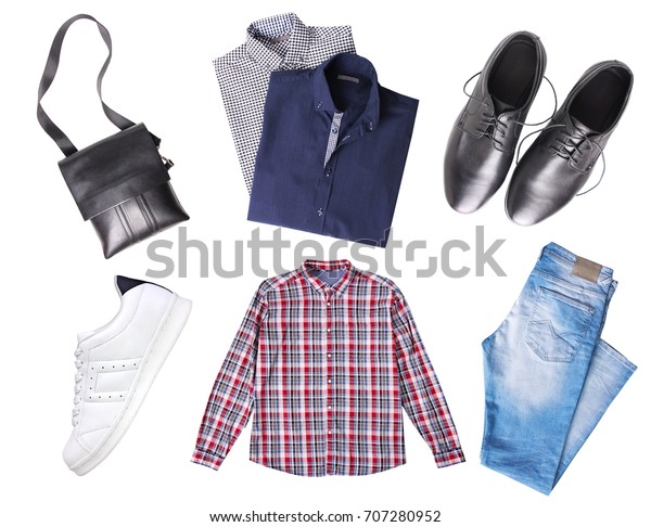 Male Set Clothes Top View Isolatedmans Stock Photo (Edit Now) 707280952