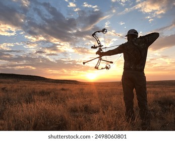 Male Silhouette with Archery Bow and Arrow - Powered by Shutterstock