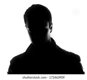 Male silhouette isolated on white